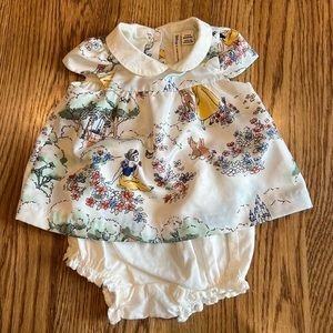 Janie and Jack Disney Snow White 2pc baby dress 3-6 mos